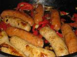 Beer Brats With Onions and Peppers. Photo by Charmie777