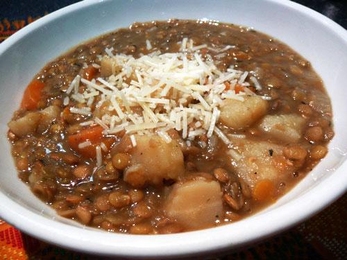 Lentil Soup in 10 Minutes (Pressure Cooker). Photo by Mikekey