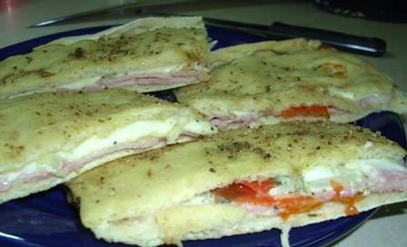 Filled Focaccia With Ham and Melted Fontina. Photo by Karen Elizabeth