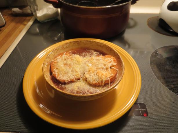 Authentic French Onion Soup Courtesy of Julia Child. Photo by snagged