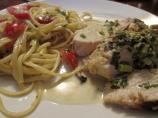 Lime Chicken Linguine W/Cilantro Cream Sauce & Roasted Zucch