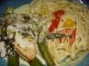 Lime Chicken Linguine W/Cilantro Cream Sauce & Roasted Zucch