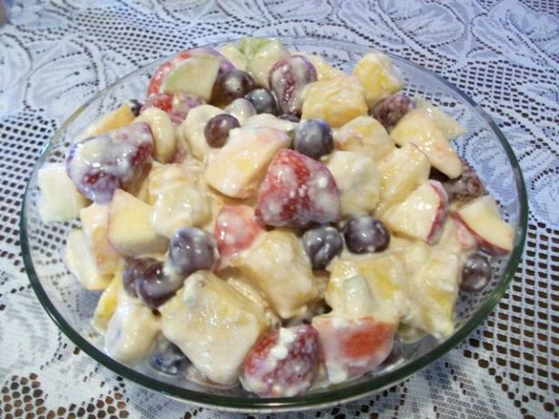 Marinated Fruit With Coconut Dressing. Photo by 2Bleu