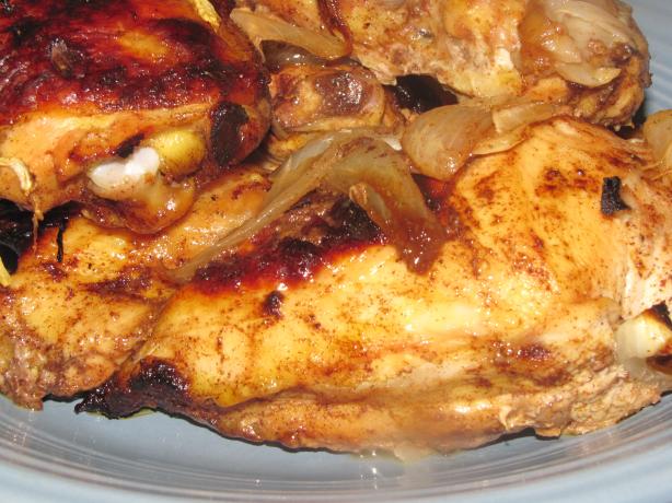 Paprika Roast Chicken With Sweet Onion. Photo by kellychris