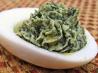 Spinach & cheese Stuffed Eggs. Recipe by Bergy
