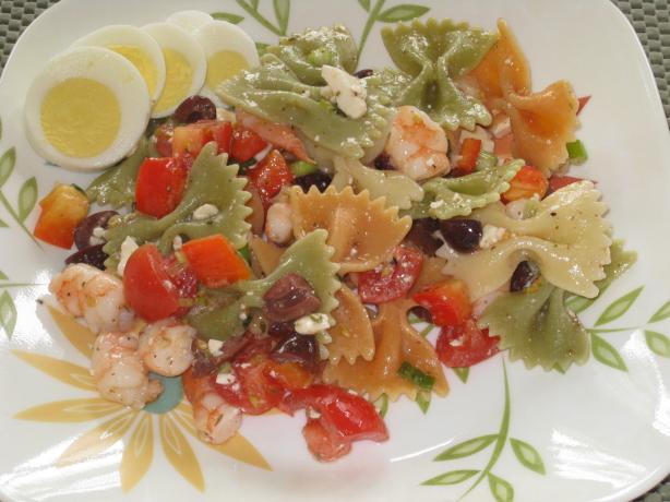 Greek Pasta Salad with Shrimp & Olives. Photo by FrenchBunny