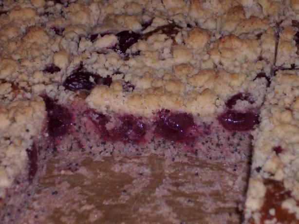 Poppy-Seed-Cherry-Cake With Crumble Topping. Photo by Lalaloula