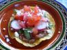 Smoky Refried Bean Tostadas. Recipe by CC & G