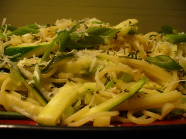 Garlic Lover's Fettuccine With Olive Oil, Garlic and Zucchini. Photo by IngridH
