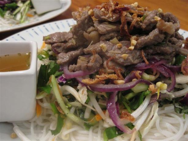 Lemongrass Beef and Onion Noodle Salad (Bun Bo). Photo by Chickee