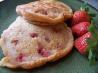 Healthy, Vegan and Terrific Strawberry Pancakes. Recipe by Wish I Could Cook