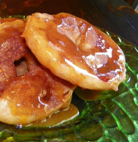 Apple Fritters With Cinnamon Sugar and Caramel Sauce. Photo by Baby Kato