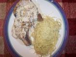 Pork Chop Saute With Caramelized Onions and Balsamic Dijon Cream