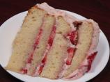 Vanilla Cake With Strawberry Cream Frosting. Photo by TaterBug! :)