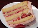 Vanilla Cake With Strawberry Cream Frosting. Photo by TaterBug! :)