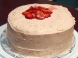Vanilla Cake With Strawberry Cream Frosting. Photo by TaterBug! :)