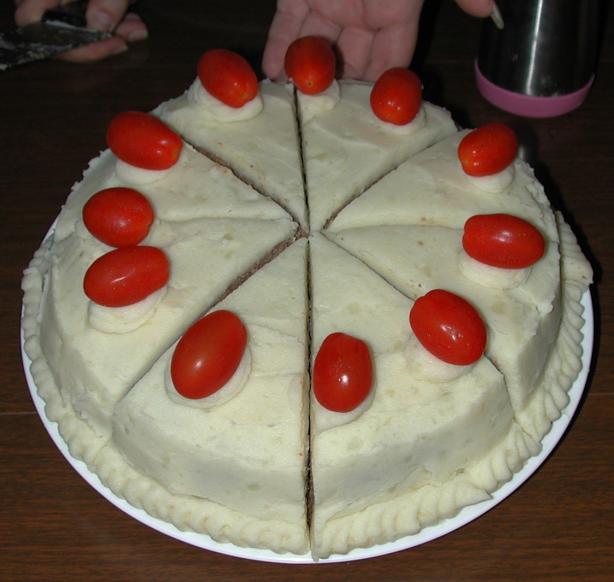 April Fools' Day Meat Loaf "cake". Photo by Kim Bennett