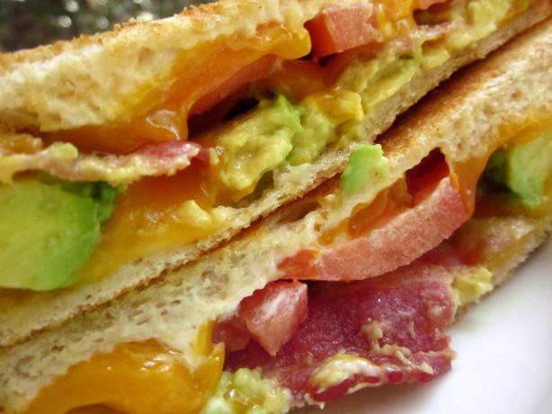 Grilled Cheddar, Bacon, and Avocado Sandwiches. Photo by gailanng