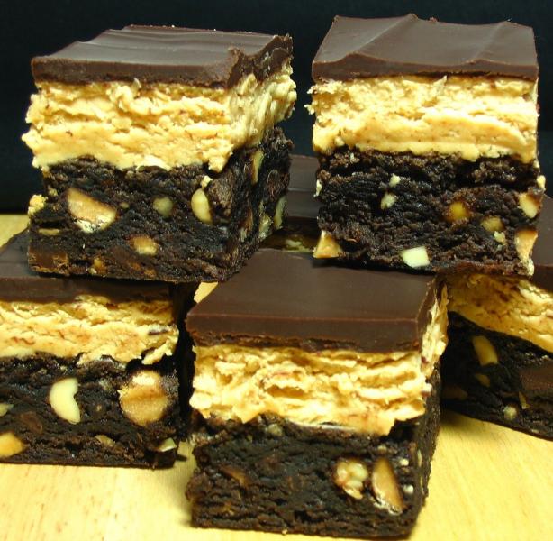Chocolate-Peanut Butter Fudge Bars. Photo by Breezytoo