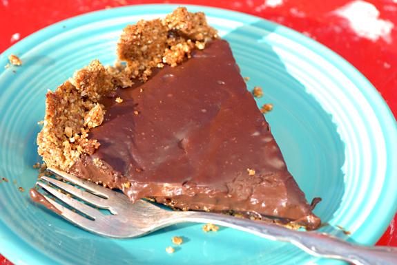 Chocolate Peanut Butter Tart. Photo by Elana's Pantry