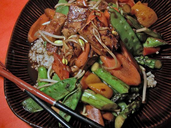 Acadia's Tofu Stir Fry. Photo by justcallmetoni