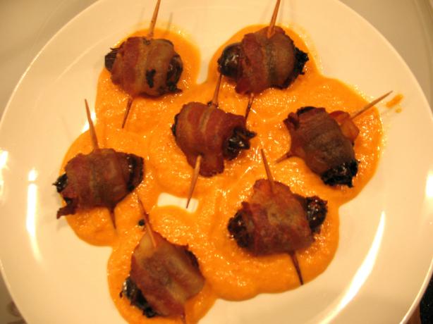 Tapas: Bacon Wrapped Dates and Sweet Red Bell Pepper Sauce. Photo by Chicagoland Chef du Jour
