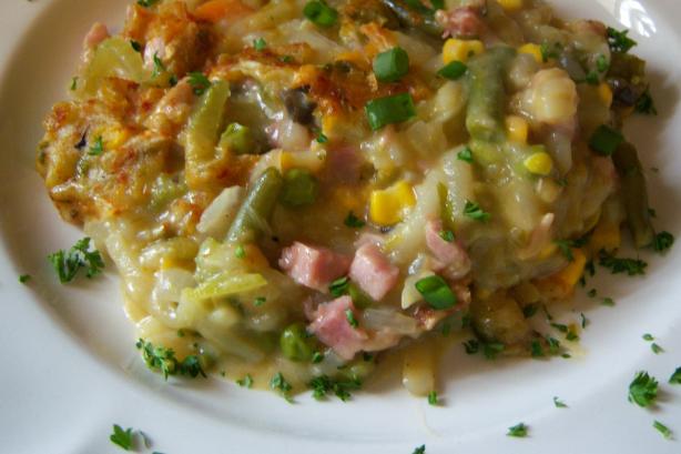 Ham, Hash Browns & Veggies Casserole. Photo by NELady