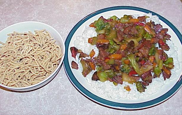 Kielbasa Chow Mein. Photo by RecipeNut