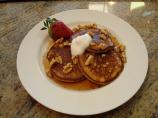 Banana Bread Pancakes With Cinnamon Maple Syrup