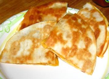Nif's Very Basic Cheese Quesadillas. Photo by Mrs. Snell
