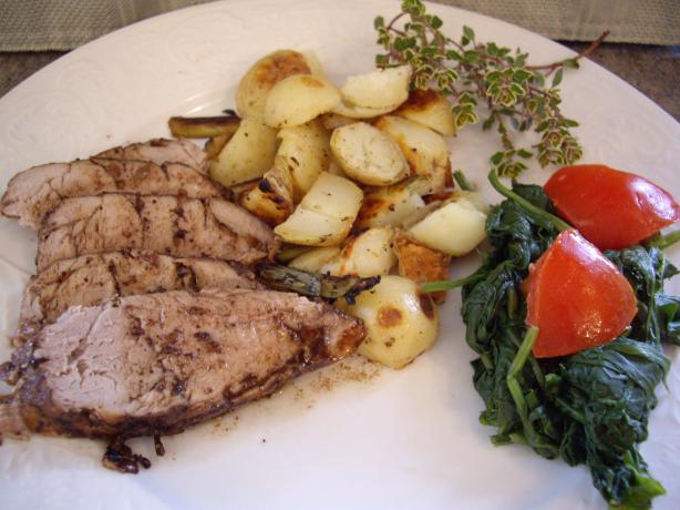 Juicy Balsamic-Glazed Pork Tenderloin With Garlic and Thyme. Photo by Sage