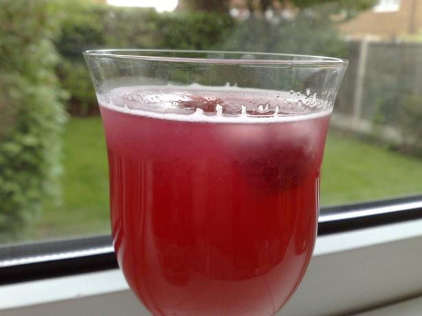 Raspberry Ros&eacute; Wine With Raspberry Ice Cubes. Photo by Shuzbud
