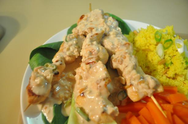 Crocodile or Chicken Skewers With Cashew Nut Satay. Photo by I'mPat