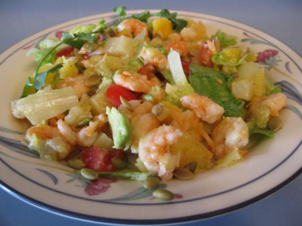Shrimp, Mango and Avocado Salad W/ Passion Fruit Vinaigrette. Photo by WiGal