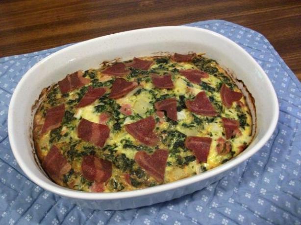 Good Morning Florentine Ham and Eggs Casserole. Photo by 2Bleu