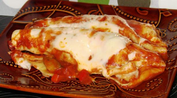 Vegetable Chicken Enchiladas. Photo by Boomette