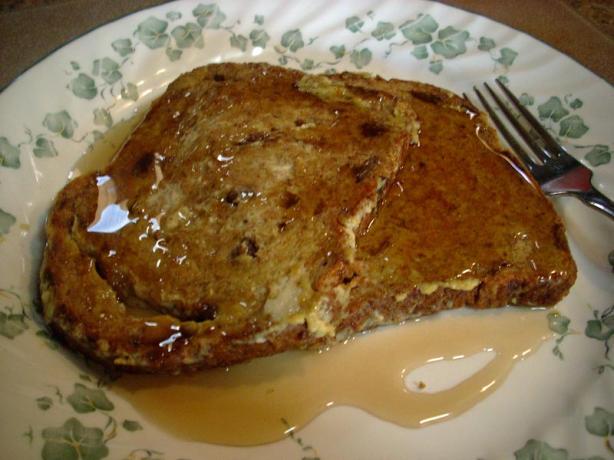 Raisin Bread French Toast for One (Dairy Free). Photo by Chef Joey Z.