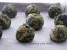 Baked Spanish Spinach Balls in Roasted Bell Pepper Sauce (Albond