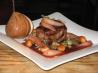 Pear and Red Wine Glazed Kangaroo Fillet (Or Beef) With Macadami
