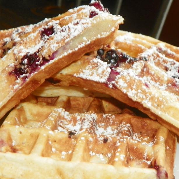 Sour Cream Blackberry Waffles. Photo by Baby Kato