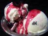 Vanilla Ice Cream Swirled With Fresh Berry Puree