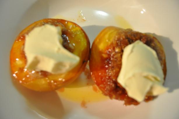 Roasted Macadamia Filled Peaches With Mascarpone. Photo by I'mPat