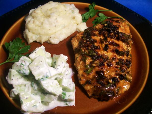Grilled Salmon With Cucumber Salad (Australia). Photo by Sharon123