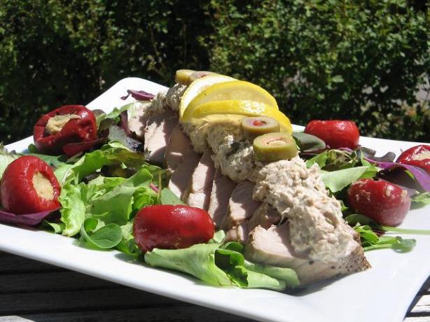 Roast Veal in Tuna Sauce - from the Madeira Islands, Portugal. Photo by The Flying Chef