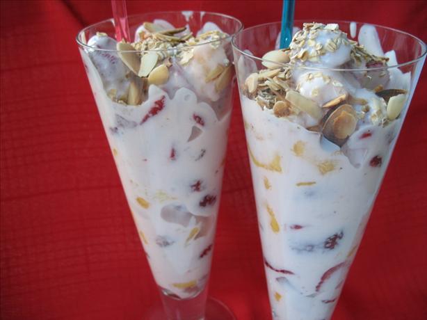 Peach and Raspberry Yogurt Fool. Photo by Redsie