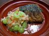 Spring Mackerel With Sour Grapes and Saffron Salsa