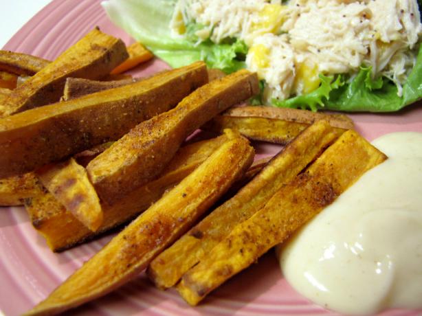 Kumara (Sweet Potato) Wedges With Mustard and Lime Yogurt. Photo by loof