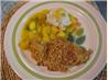 Crusty Chicken With Tangy Peach Salsa. Recipe by Sackville