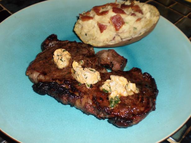 Steaks With Basil Blue Cheese Butter. Photo by breezermom