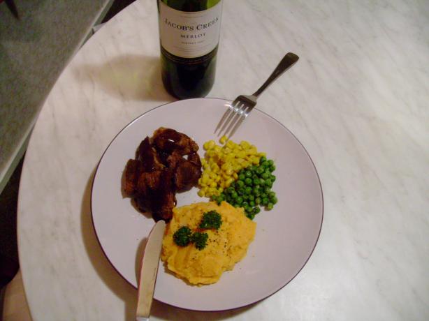 Spice Rubbed Lamb With Kumera and Feta Mash. Photo by Island Gurl
